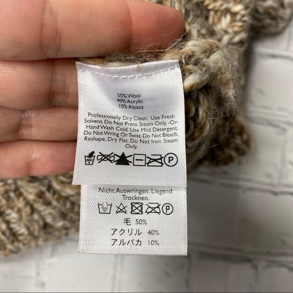 Eddie Bauer Button Front Wool Blend Cardigan Tan - Picture 8 of 8